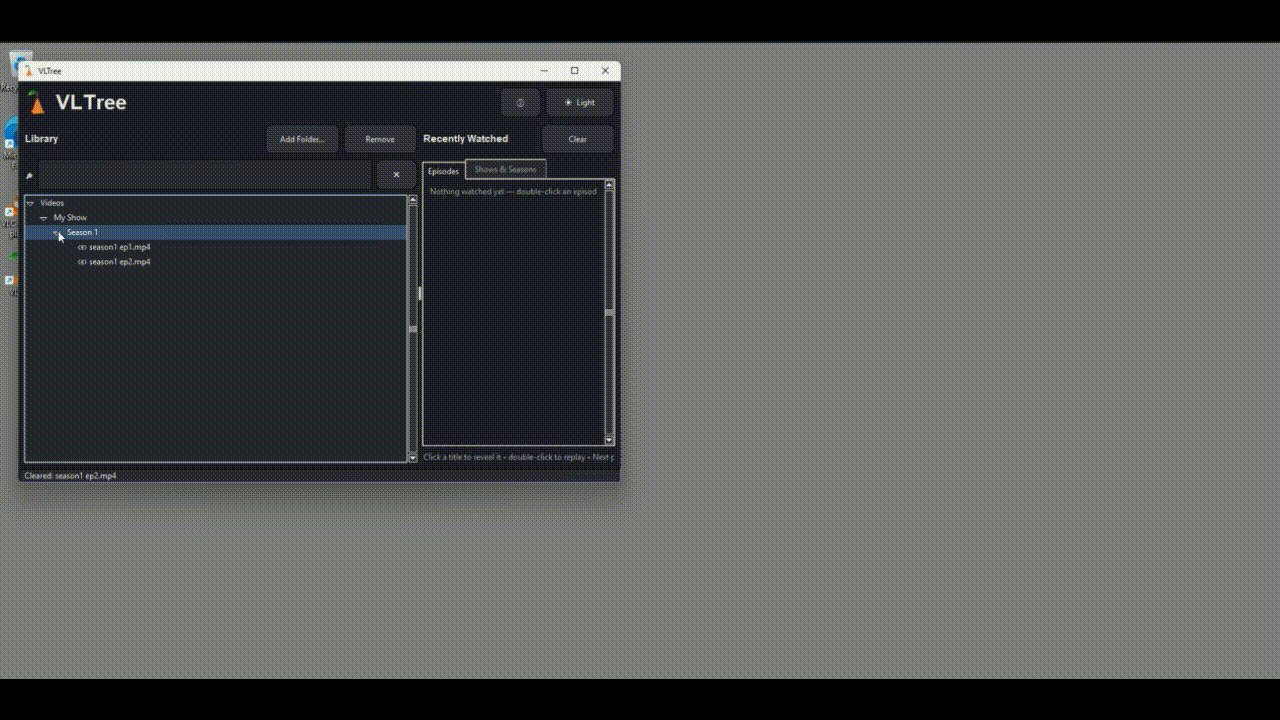 Playing in VLC